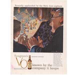 Seagrams VO Canadian Whisky / Viceroy Cigarette Magazine Advertisement 1958 Vtg